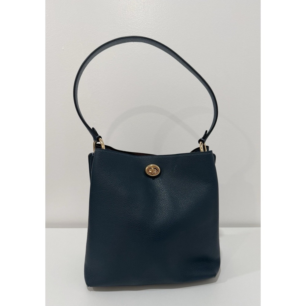 Coach Charlie Bucket  Bag‎ 55200 Peacock Teal Pebble Leather